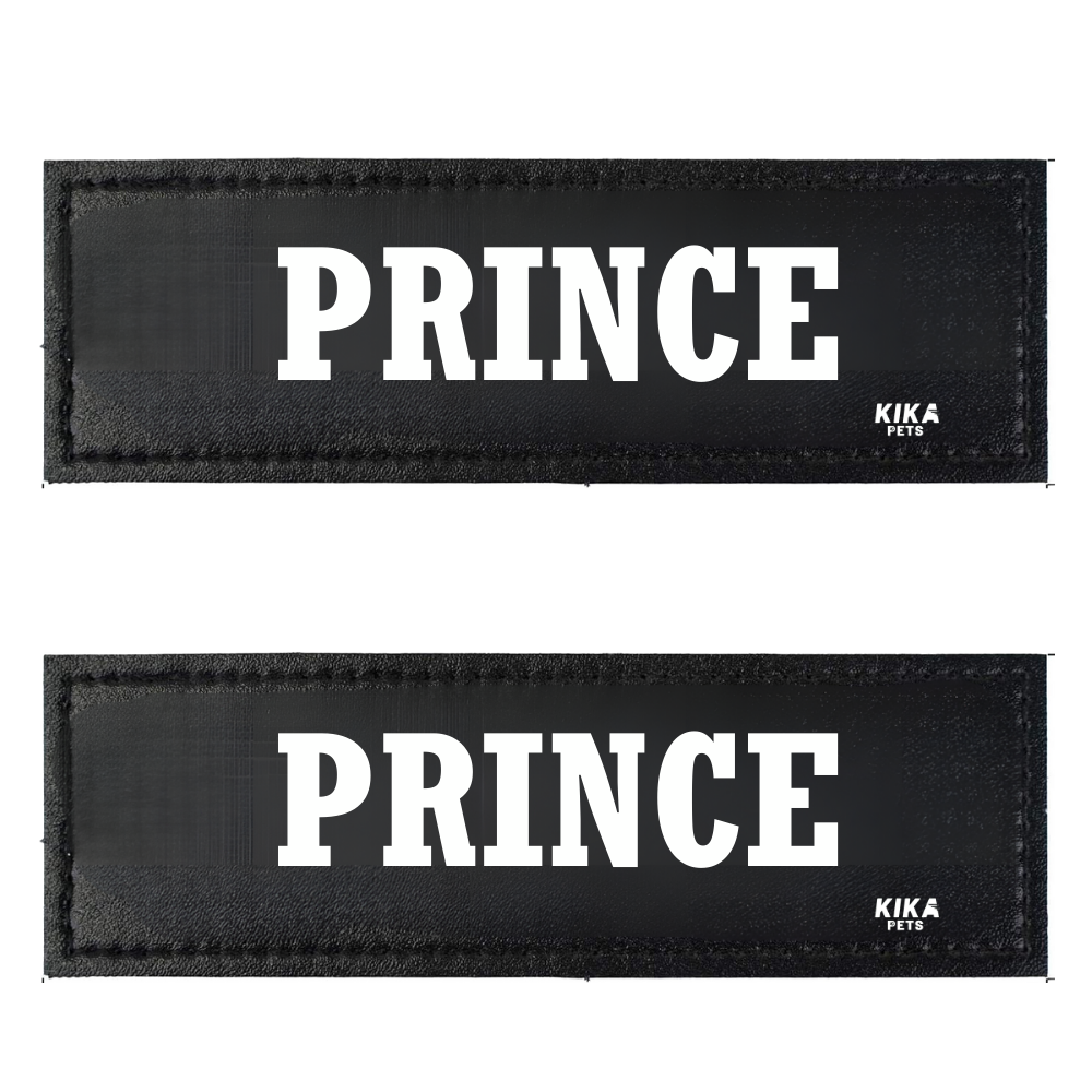 KIKA Pets Name Tag for Dog Harness and Pet Carrier Bags with Velcro Backing, Pack of 2 pcs