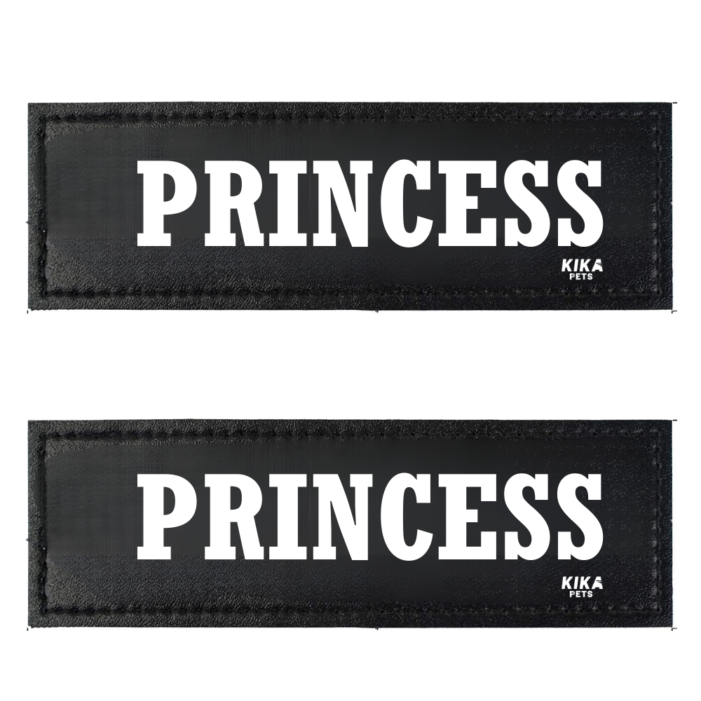 KIKA Pets Name Tag for Dog Harness and Pet Carrier Bags with Velcro Backing, Pack of 2 pcs