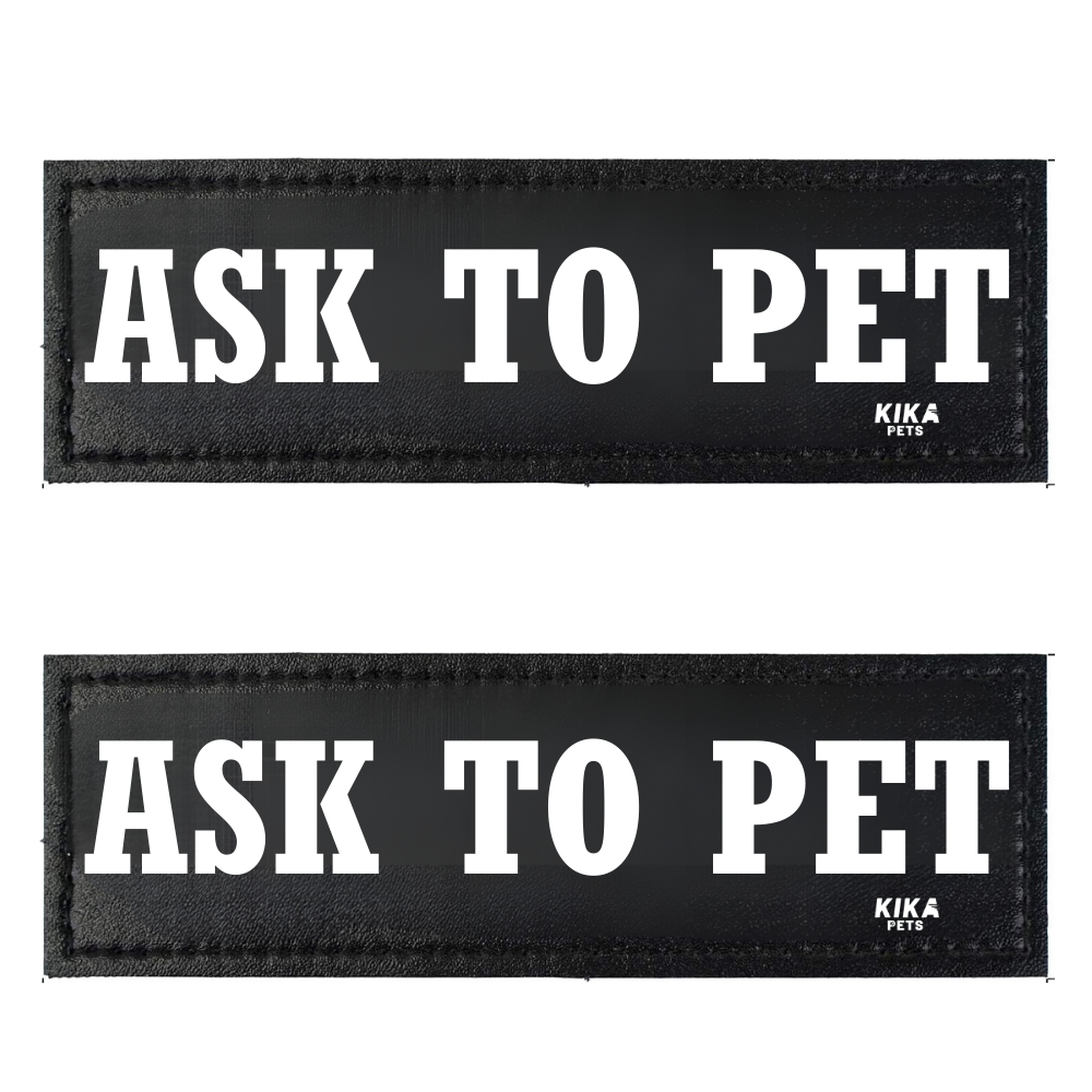 KIKA Pets Name Tag for Dog Harness and Pet Carrier Bags with Velcro Backing, Pack of 2 pcs