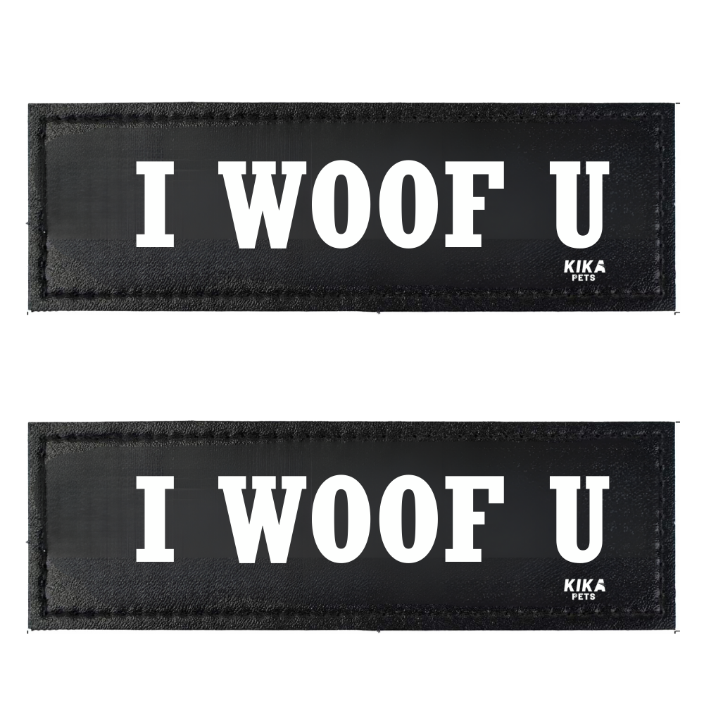 KIKA Pets Name Tag for Dog Harness and Pet Carrier Bags with Velcro Backing, Pack of 2 pcs