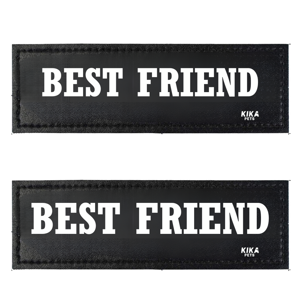 KIKA Pets Name Tag for Dog Harness and Pet Carrier Bags with Velcro Backing, Pack of 2 pcs