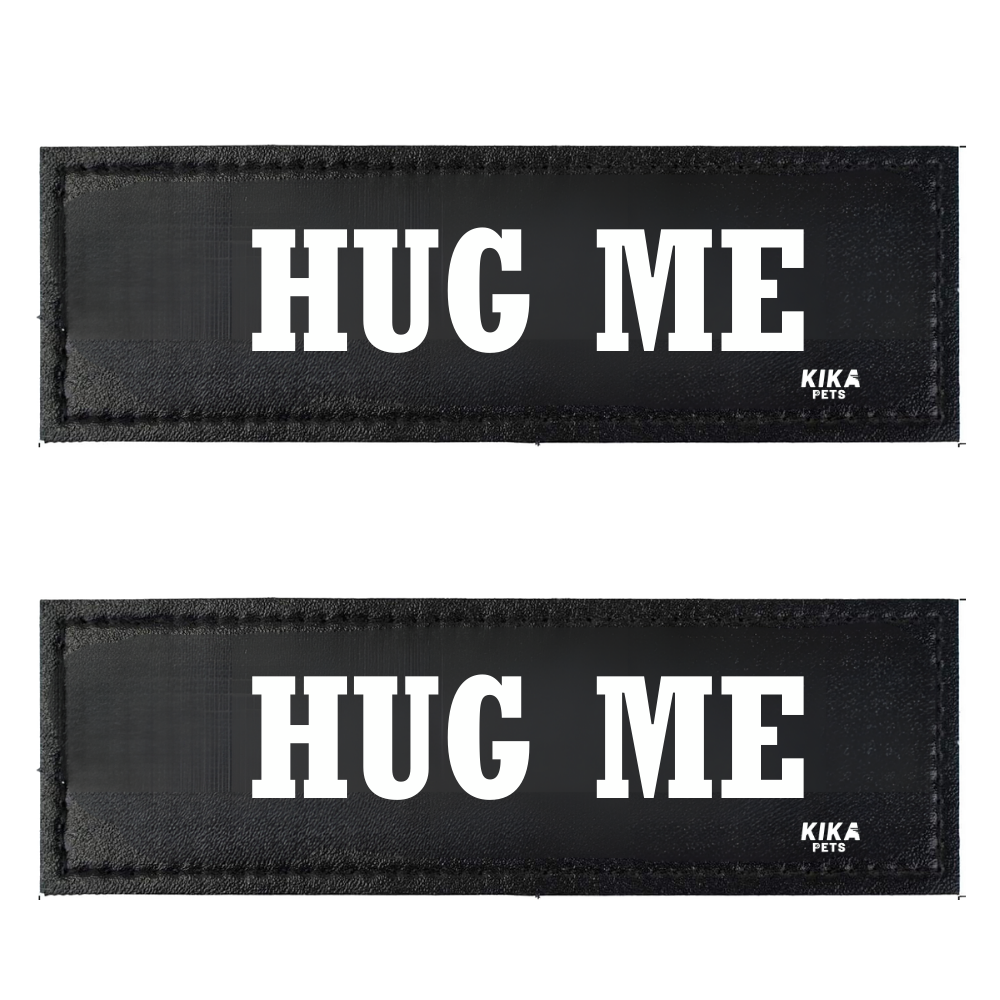 KIKA Pets Name Tag for Dog Harness and Pet Carrier Bags with Velcro Backing, Pack of 2 pcs