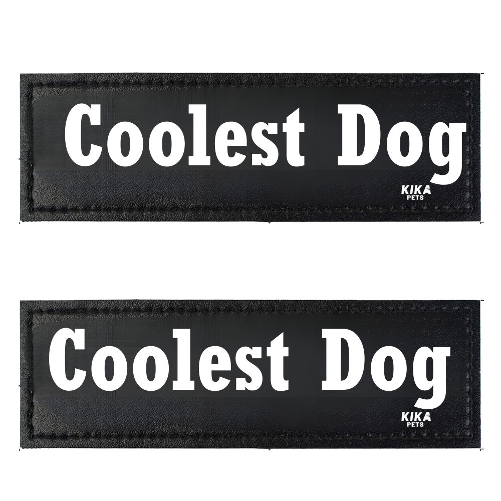 KIKA Pets Name Tag for Dog Harness and Pet Carrier Bags with Velcro Backing, Pack of 2 pcs