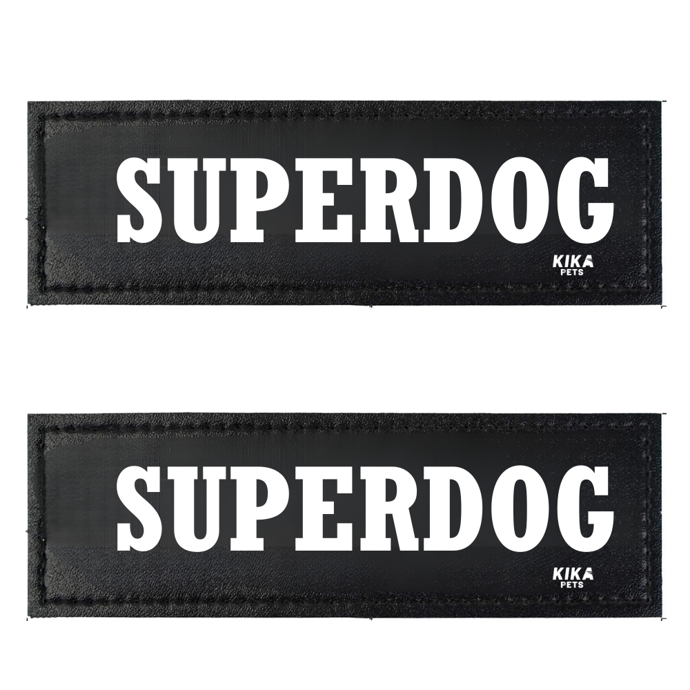 KIKA Pets Name Tag for Dog Harness and Pet Carrier Bags with Velcro Backing, Pack of 2 pcs