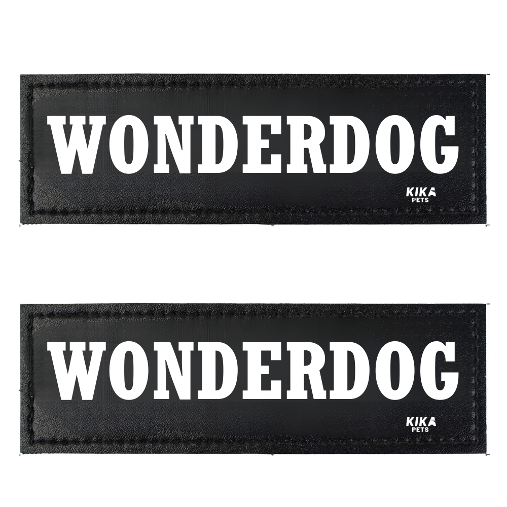 KIKA Pets Name Tag for Dog Harness and Pet Carrier Bags with Velcro Backing, Pack of 2 pcs