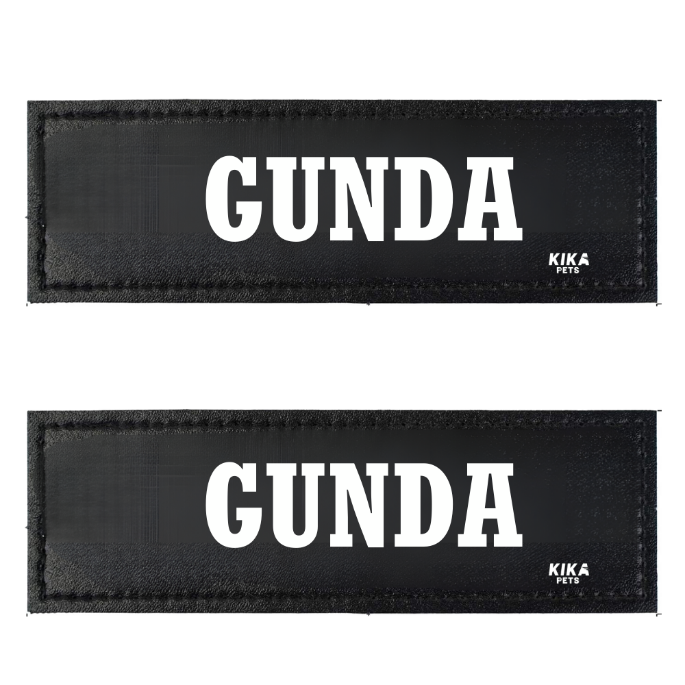 KIKA Pets Name Tag for Dog Harness and Pet Carrier Bags with Velcro Backing, Pack of 2 pcs