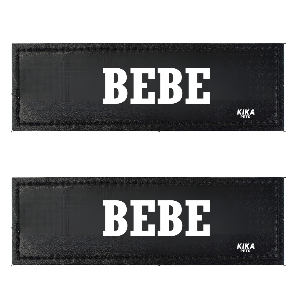 KIKA Pets Name Tag for Dog Harness and Pet Carrier Bags with Velcro Backing, Pack of 2 pcs