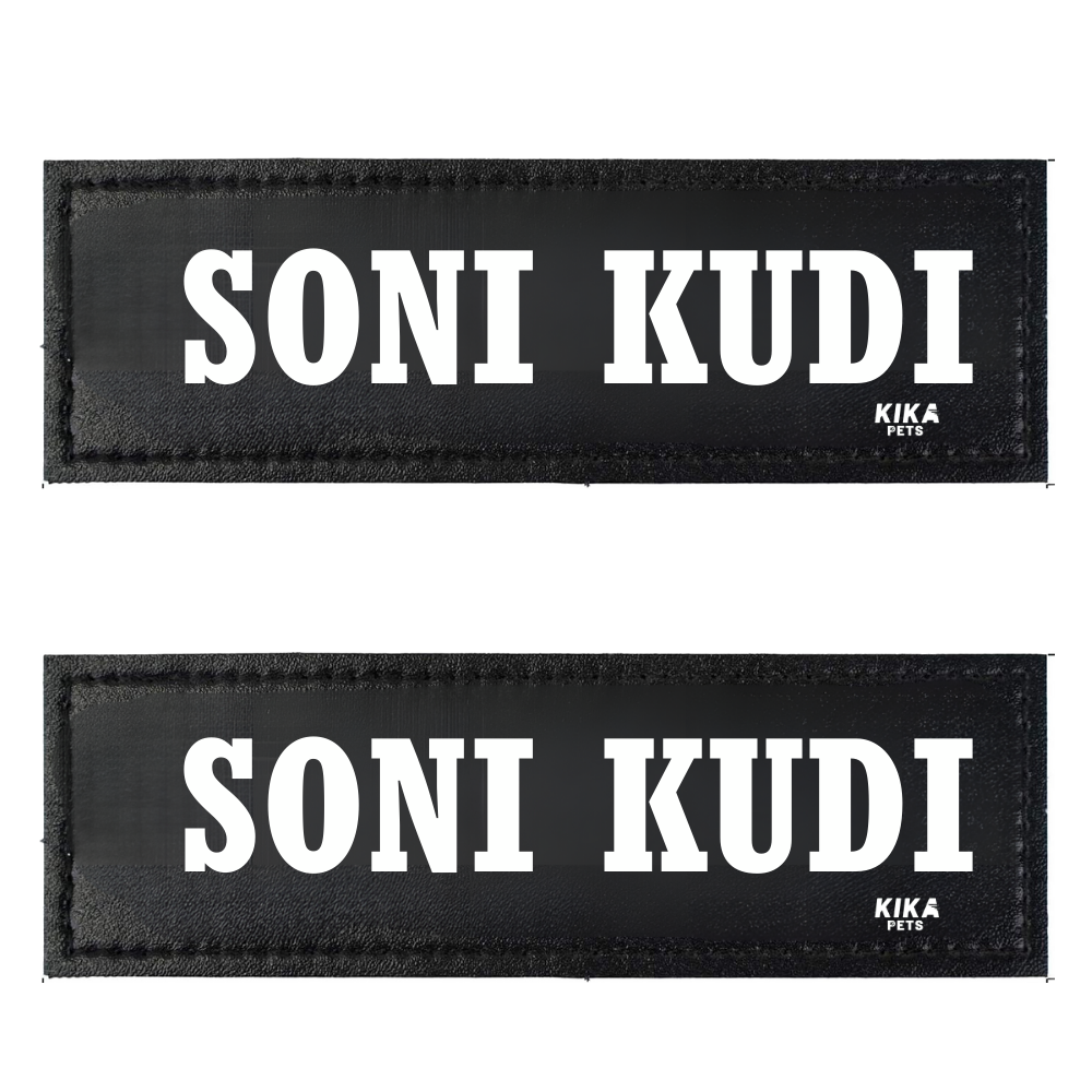 KIKA Pets Name Tag for Dog Harness, Pet Carrier Bags with Velcro Backing, (Pack of 2 pcs)