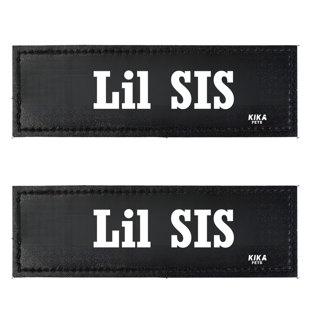 KIKA Pets Name Tag for Dog Harness, Pet Carrier Bags with Velcro Backing, (Pack of 2 pcs)