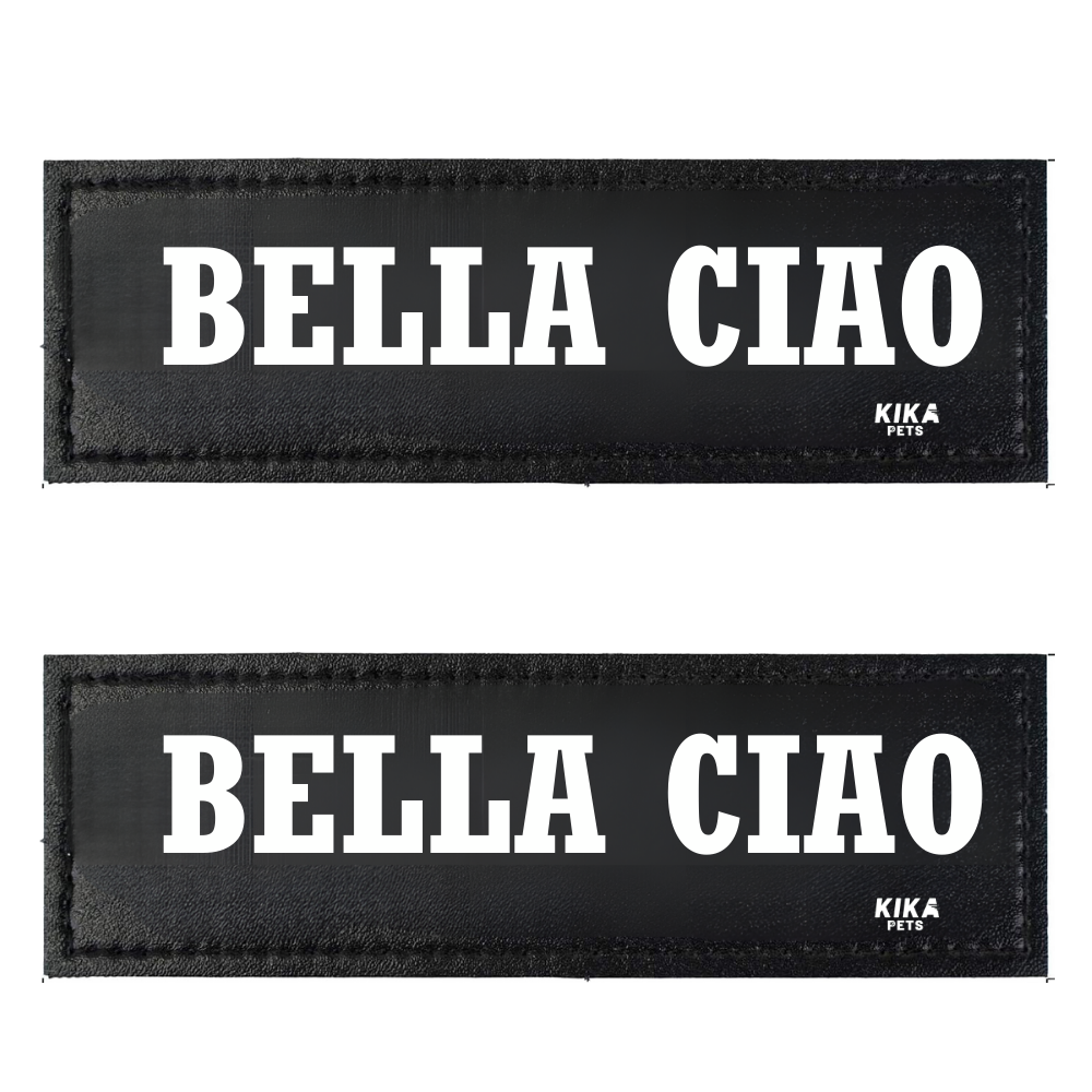 KIKA Pets Name Tag for Dog Harness, Pet Carrier Bags with Velcro Backing, (Pack of 2 pcs)