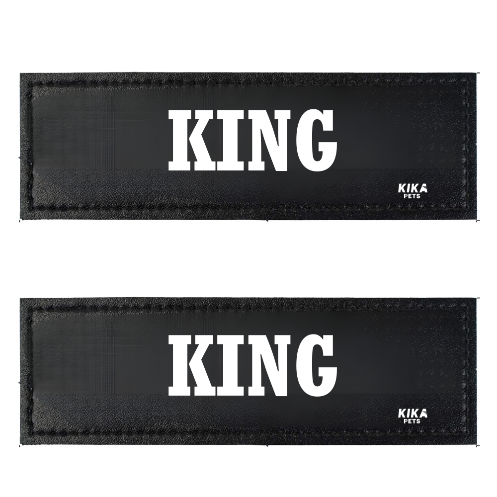 KIKA Pets Name Tag for Dog Harness and Pet Carrier Bags with Velcro Backing, Pack of 2 pcs