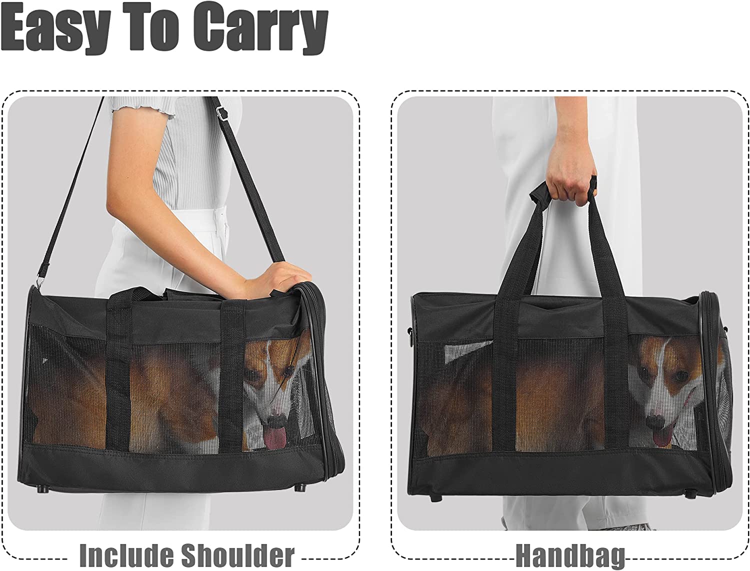 KIKA Pets SPRINGFRAME cat carrier bag, easy to carry, can be carried on shoulder and and be carried as handbag